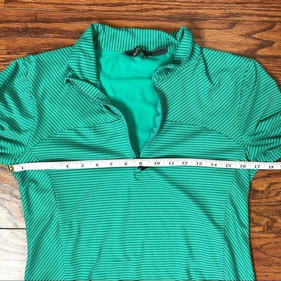 Eddie Bauer Green Stripe Pull On Half Zip Comfy Lounge Jacket Size Small - Picture 7 of 12